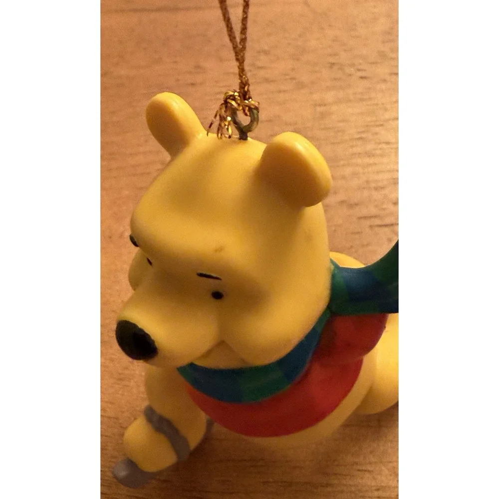 Vintage Disney WINNIE THE POOH christmas tree‎ ORNAMENT ice skating 4